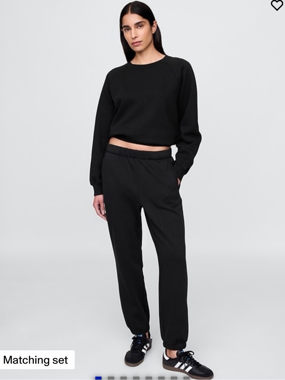 GAP Set - Black Vintage Soft Cropped Sweatshirt and Sweatpants - NWOT